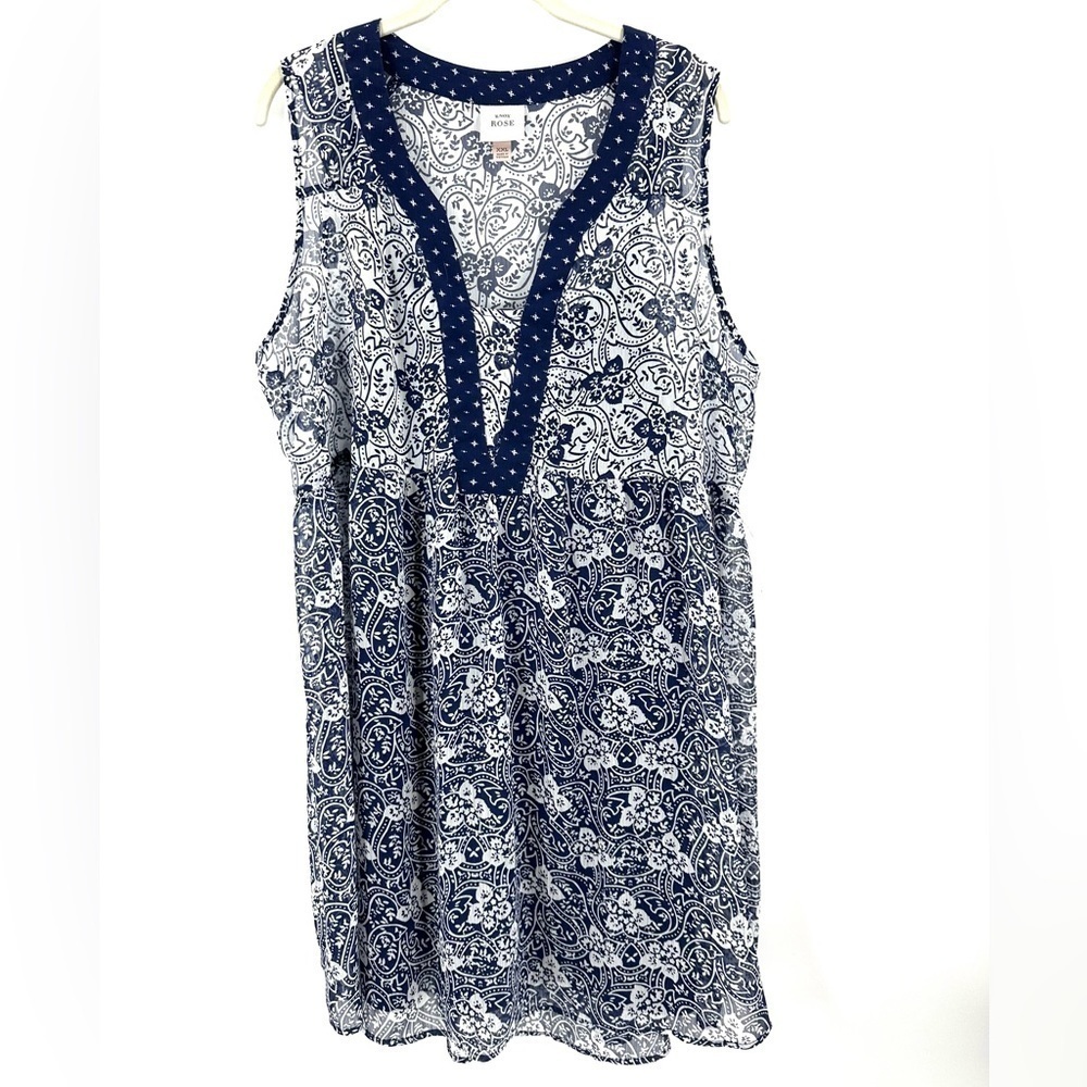 Knox Rose Dress Womens XXL Attached Slip Sheer Floral Fairy Boho Whimsy Dainty
